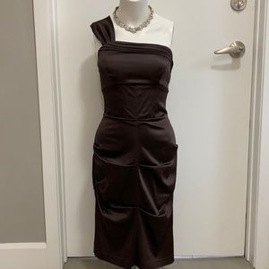 Le Château brown satin dress